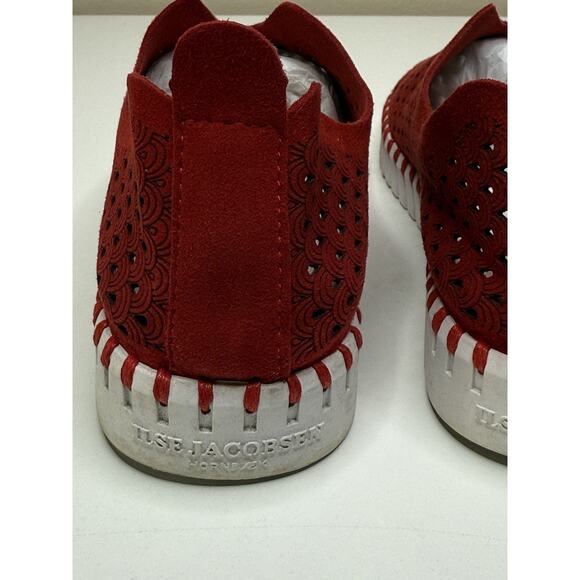 Ilse Jacobsen Tulip Slip On Sneaker Womens EU 39 US 9 Red Textile Perforated - Picture 7 of 11